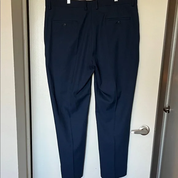Men's Classic Tailored Dress Pants - Navy - Picture 10 of 11